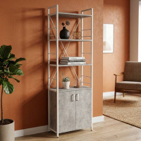 Етажерка 4/60 Ferrum-decor Серії Конект із тумбою 179x60x28 Білий ДСП Бетон (FRD-104497)