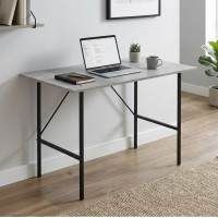 Стол письменный LINE Тайм Ferrum-decor 750x1000x600 Черный металл ДСП Бетон 16 мм (FRD-104877)