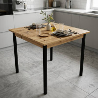 Стол кухонный Ferrum-decor Агата 75x90x90 Черный ДСП Дуб Артизан 16мм (FRD-105685)