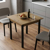 Стіл кухонний Ferrum-decor Дієго 75x80x80 Чорний ДСП Дуб Артизан 16мм (FRD-105715)