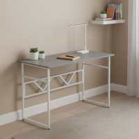 Стіл письмовий Раян Ferrum-decor 750x1000x600 Білий метал ДСП Бетон 32 мм (FRD-106475)
