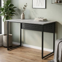 Стол письменный Майк Ferrum-decor 75x100x70 Черный металл ДСП Бетон 16 мм (FRD-106525)