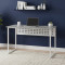 Стіл письмовий Майк Ferrum-decor 75x120x70 Білий метал ДСП Бетон 32 мм (FRD-106535)