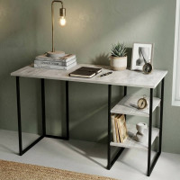 Стіл письмовий Кевін Ferrum-decor 75x140x60 Чорний метал ДСП Бетон 16 мм (FRD-106555)
