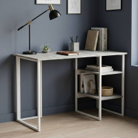 Стіл письмовий Кевін Ferrum-decor 75x100x70 Білий метал ДСП Бетон 32 мм (FRD-106565)