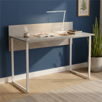 Стол письменный Скай Ferrum-decor 75x140x70 Белый металл ДСП Бетон 32 мм (FRD-106685)
