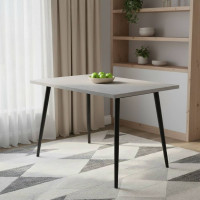 Стол кухонный Марсель 50 Ferrum-decor 75x120x60 Черный металл ДСП Бетон 32 мм (FRD-106695)
