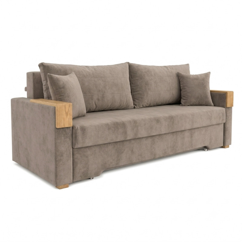 Ортопедичний розкладний диван Мекко Reston 2250×960 Bonel Standart Hard Plus II категорія Allure Premium Beige (MEK-161172)