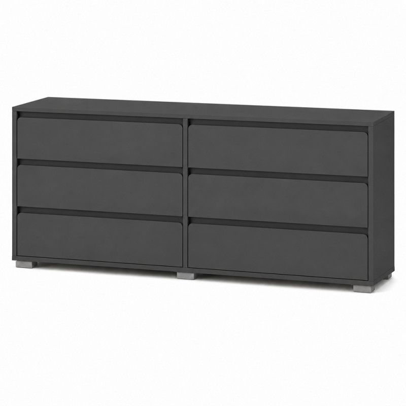 Комод на 6 шухляд LION АРТ-3 160х43х80 см Антрацит (LION-045423)