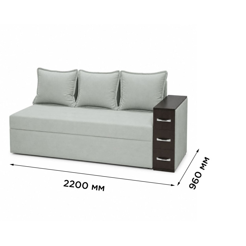 Ортопедичний диван Мекко Compact 2200×960 Lux III категорія Austin 15 Deep Blue (MEK-161622)