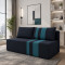 Ортопедичний диван Мекко Cool 1900*860 мм Bonel Standart Hard Plus II категорія тканини Allure Premium Graphite/Aqua(MEK-161292)