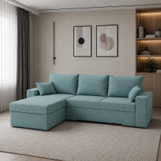 Кутовий ортопедичний диван Мекко Epoh 3000х1800 Bonel Standart Hard Plus IV категорія Bestseller Pale Aqua (MEK-161602)