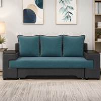 Ортопедический диван-трансформер Мекко Original 2250*960 мм Pocket Spring Cocos IV категорія Bestseller Teal/Cool Grey (MEK-161262)