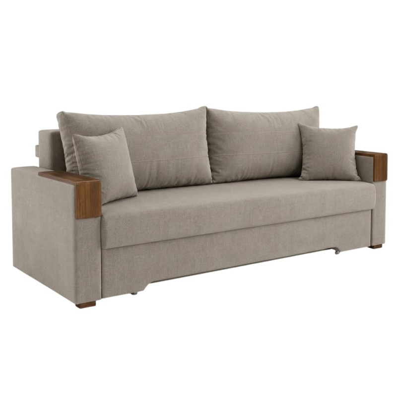 Ортопедичний розкладний диван Мекко Reston Maxi 2300×1030 Bonel Standart Hard Plus II категорія Allure Premium Ecru (MEK-161422)