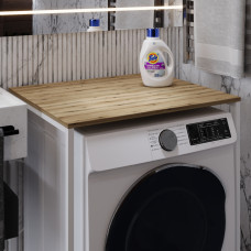 Стелаж-полиця Бафрум 401 Ferrum-decor для пральної машини 90x70,5x60,5 Білий метал ДСП Дуб Евок Прибережний 16 мм (FRD-107579)