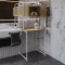 Стелаж-полиця Бафрум 404 Ferrum-decor для пральної машини 178x70,5x60,5 Білий метал ДСП Дуб Евок Прибережний 16 мм (FRD-107609)