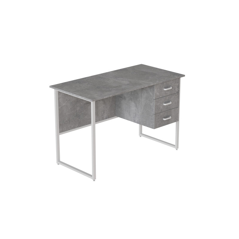 Комп'ютерний стіл Ferrum-decor Гаррі 75x140x60 білий ДСП Бетон 32 мм (FRD-107299)