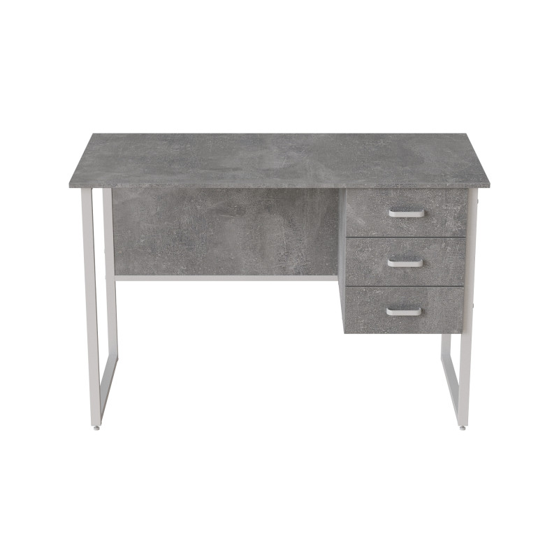 Комп'ютерний стіл Ferrum-decor Гаррі 75x140x60 білий ДСП Бетон 32 мм (FRD-107299)