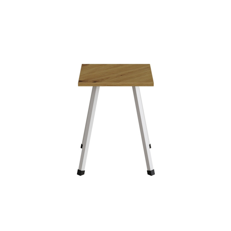 Табурет Ferrum-decor 430x320x320 Білий метал ДСП Дуб Артизан 16 мм (FRD-106919)