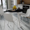 Круглий стіл MARSI 4 870-4 ніжки конусні Ferrum-decor 750x870x870 Білий метал ДСП Дуб Каштан Арвадонна 16 мм (FRD-107529)