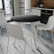 Круглий стіл MARSI 4 870-4 ніжки конусні Ferrum-decor 750x870x870 Білий метал ДСП Дуб Каштан Арвадонна 16 мм (FRD-107529)