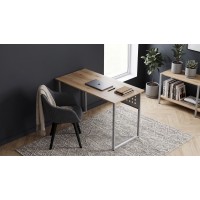 Стол письменный Майк Ferrum-decor 75x140x60 Серый металл ДСП Дуб Евок Прибрежный 16 мм (FRD-108239)
