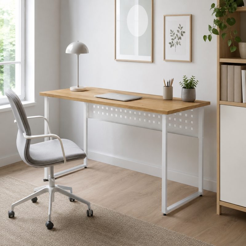 Стіл письмовий Майк Ferrum-decor 75x100x60 Білий метал ДСП Дуб Евок Прибережний 32 мм (FRD-108229)