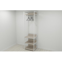 Шкаф Гардероб Уни секция 3 серии Конект Ferrum-decor 220x60x50см Белый металл ДСП Дуб Сан-Марино 32 мм (FRD-106889)