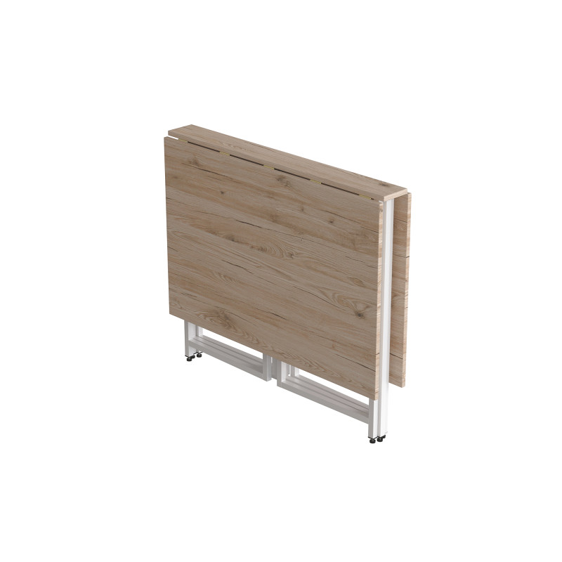 Розкладний стіл-трансформер книжка Моріс 3 Ferrum-decor 75x130x90 Білий метал ДСП Дуб Сан-Марино 16 мм (FRD-107419)