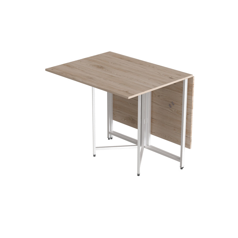 Розкладний стіл-трансформер книжка Моріс 3 Ferrum-decor 75x130x90 Білий метал ДСП Дуб Сан-Марино 16 мм (FRD-107419)