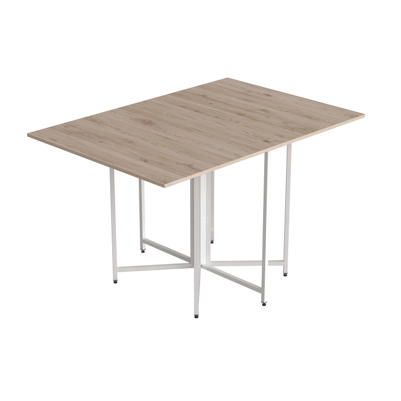 Розкладний стіл-трансформер книжка Моріс 3 Ferrum-decor 75x130x90 Білий метал ДСП Дуб Сан-Марино 16 мм (FRD-107419)