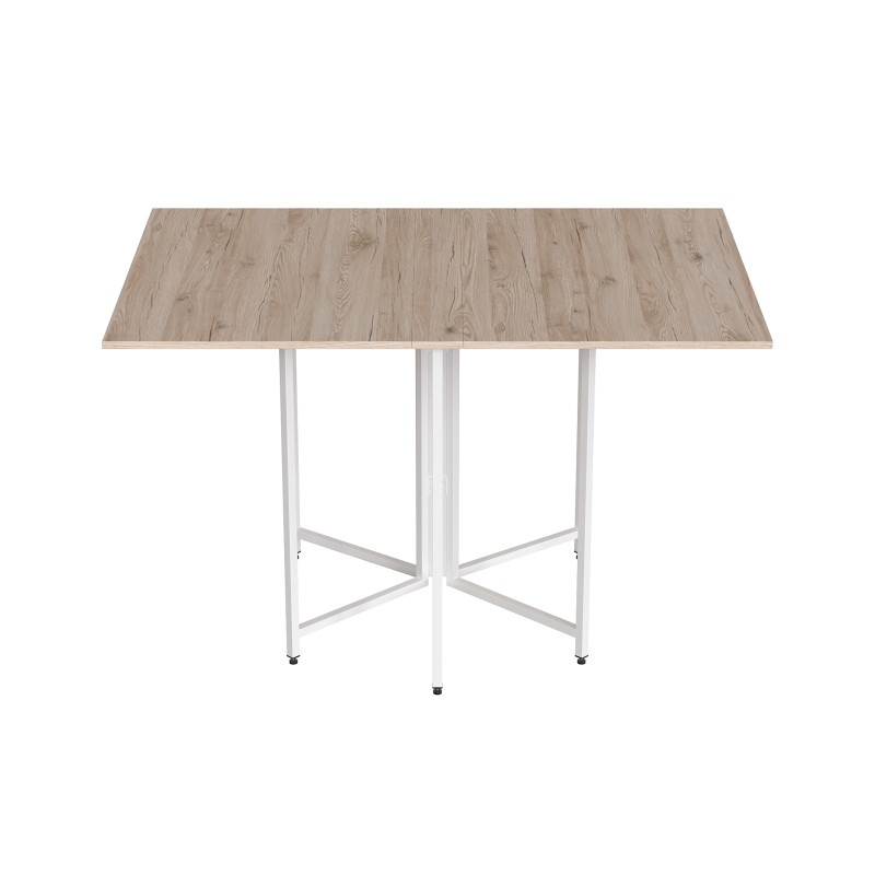 Розкладний стіл-трансформер книжка Моріс 3 Ferrum-decor 75x130x90 Білий метал ДСП Дуб Сан-Марино 16 мм (FRD-107419)