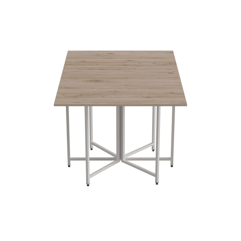 Розкладний стіл-трансформер книжка Моріс 3 Ferrum-decor 75x130x90 Білий метал ДСП Дуб Сан-Марино 16 мм (FRD-107419)
