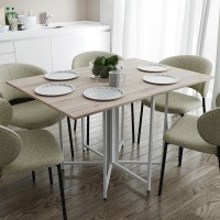Розкладний стіл-трансформер книжка Моріс 3 Ferrum-decor 75x130x90 Білий метал ДСП Дуб Сан-Марино 16 мм (FRD-107419)