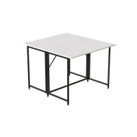 Стол-книжка трансформер Морис 2 Ferrum-decor 750x1000x1100 Черный металл ДСП Белый 16 мм (FRD-107319)