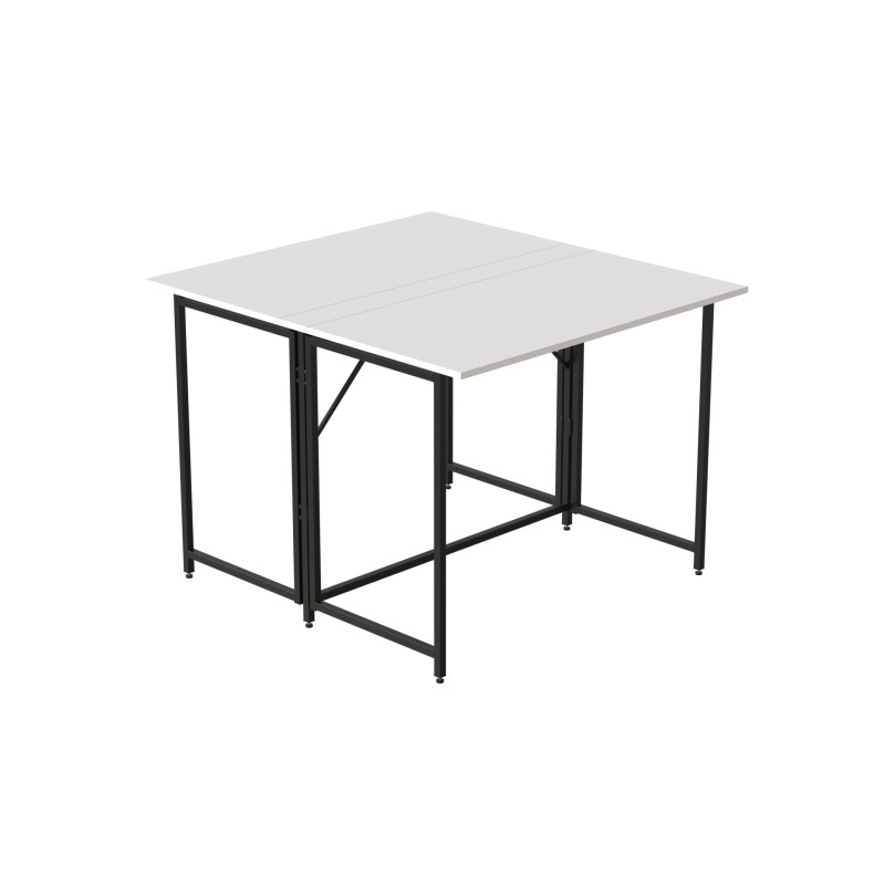 Стол-книжка трансформер Морис 2 Ferrum-decor 750x1000x1100 Черный металл ДСП Белый 16 мм (FRD-107319)