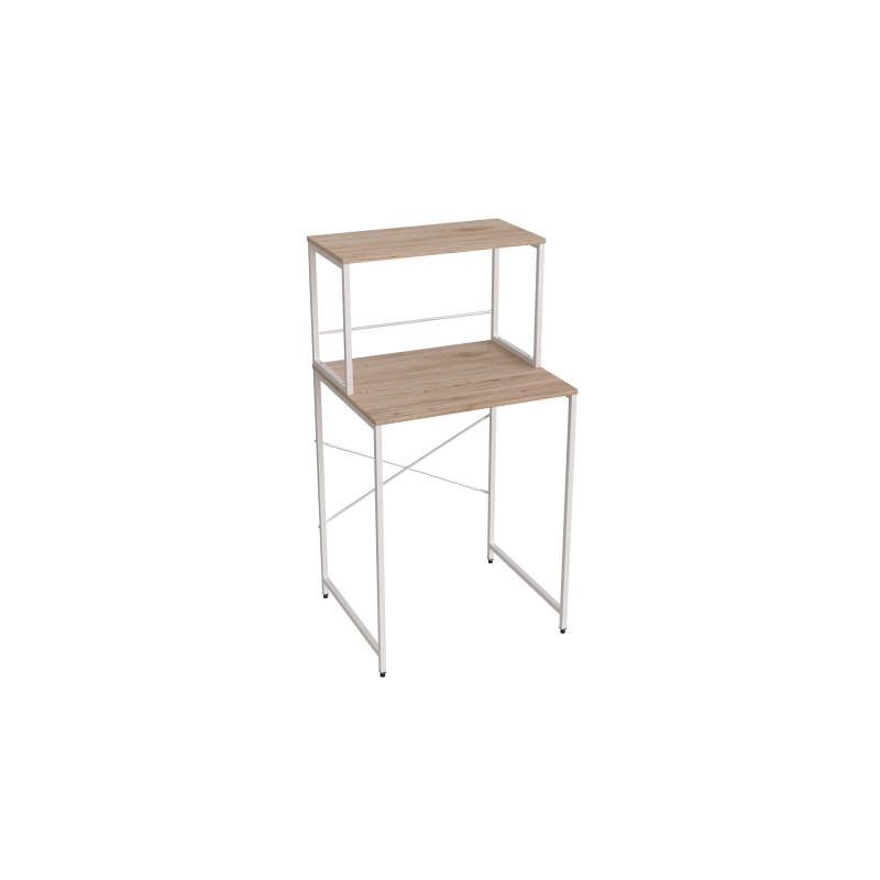 Стелаж-полиця Бафрум 402 Ferrum-decor для пральної машини 133,5x70,5x60,5 Білий метал ДСП Дуб Сан-Марино 16 мм (FRD-107369)