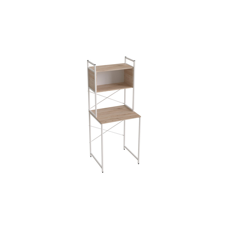 Стелаж-полиця Бафрум 403 Ferrum-decor для пральної машини 178x70,5x60,5 Білий метал ДСП Дуб Сан-Марино 16 мм (FRD-107379)