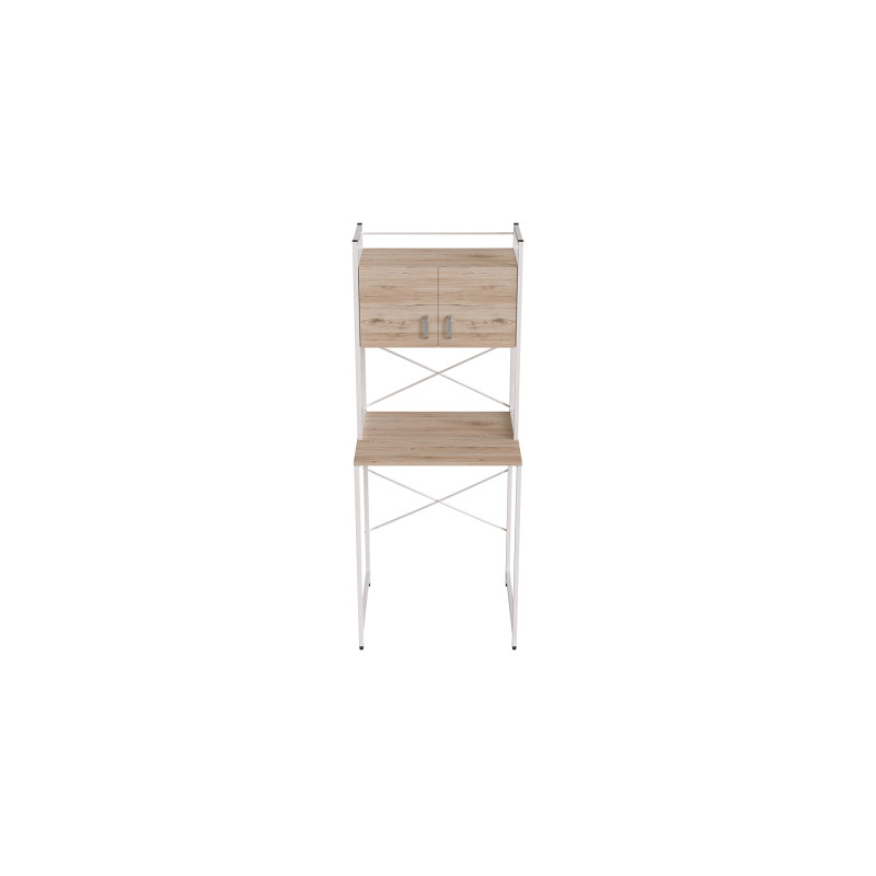 Стелаж-полиця Бафрум 404 Ferrum-decor для пральної машини 178x70,5x60,5 Білий метал ДСП Дуб Сан-Марино 16 мм (FRD-107389)