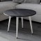 Журнальний круглий стіл OPTIMA 2 ніжки конусні Ferrum-decor 450x670x670 Білий метал ДСП Каштан Арвадонна 16 мм (FRD-107549)