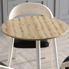 Круглий стіл OPTIMA 3 ніжки конусні Ferrum-decor 750x670x670 Білий метал ДСП Дуб Евок Прибережний 16 мм (FRD-107559)