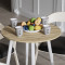 Круглий стіл OPTIMA 4 ніжки конусні Ferrum-decor 750x670x670 Білий метал ДСП Дуб Евок Прибережний 16 мм (FRD-107569)