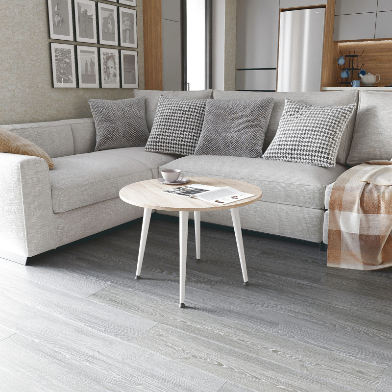 Журнальний круглий стіл OPTIMA 2 ніжки конусні Ferrum-decor 450x670x670 Білий метал ДСП Дуб Сонома 16 мм (FRD-107479)