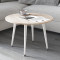 Журнальний круглий стіл OPTIMA 2 ніжки конусні Ferrum-decor 450x670x670 Білий метал ДСП Дуб Сонома 16 мм (FRD-107479)