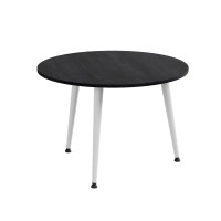 Журнальний круглий стіл OPTIMA 1 ніжки конусні Ferrum-decor 450x670x670 Білий метал ДСП Каштан Арвадонна 16 мм (FRD-107539)