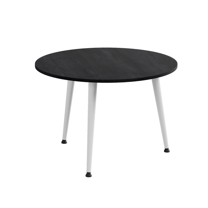 Журнальний круглий стіл OPTIMA 1 ніжки конусні Ferrum-decor 450x670x670 Білий метал ДСП Каштан Арвадонна 16 мм (FRD-107539)