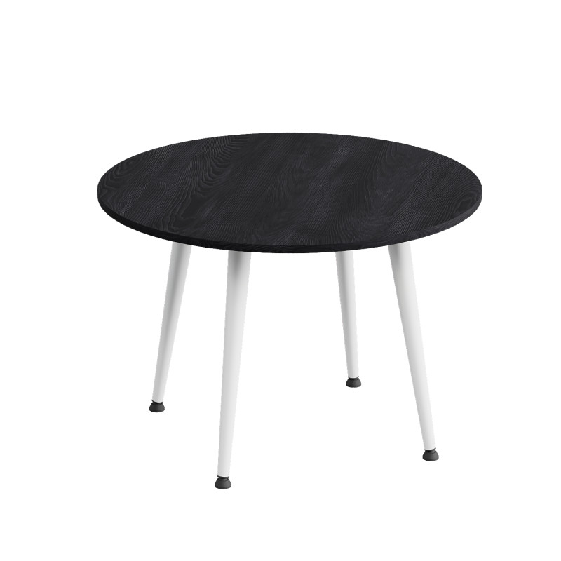 Журнальний круглий стіл OPTIMA 2 ніжки конусні Ferrum-decor 450x670x670 Білий метал ДСП Каштан Арвадонна 16 мм (FRD-107549)