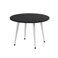 Журнальний круглий стіл OPTIMA 2 ніжки конусні Ferrum-decor 450x670x670 Білий метал ДСП Каштан Арвадонна 16 мм (FRD-107549)