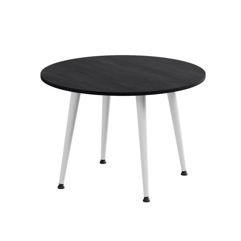 Журнальний круглий стіл OPTIMA 2 ніжки конусні Ferrum-decor 450x670x670 Білий метал ДСП Каштан Арвадонна 16 мм (FRD-107549)