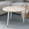 Журнальний круглий стіл OPTIMA 1 ніжки конусні Ferrum-decor 450x670x670 Білий метал ДСП Дуб Сонома 16 мм (FRD-107469)
